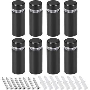 uxcell 1/2" Black Standoff Screws - Sign Mounting Kit (8pcs)